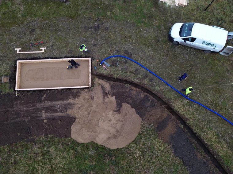 Teren instalacji magazynu energii — widok z drona